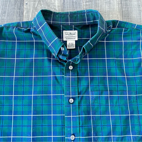 LL Bean Wrinkle-Free Mini-Tartan Shirt
500977
Men’s XXL TALL
Green/Blue/White - Picture 2 of 4